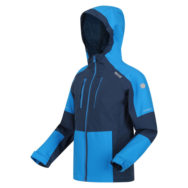 Blue Wing-Indigo - Side - Regatta Childrens-Kids Highton IV Waterproof Jacket