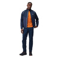 Navy-Danger Red - Close up - Regatta Mens Steren Hybrid Soft Shell Jacket