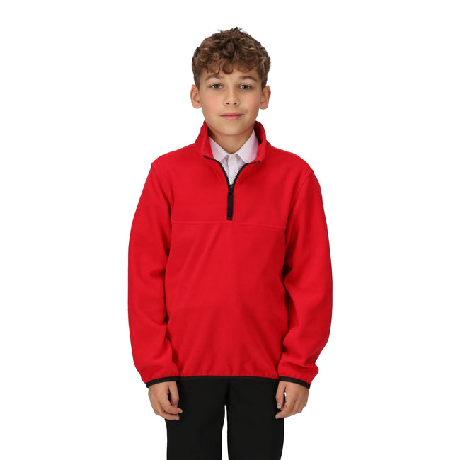 Classic Red - Front - Regatta Professional Childrens-Kids Microfleece Half Zip Fleece Top