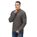 Dark Grey - Side - Regatta Professional Mens Marl Knitted Zip Neck Sweatshirt