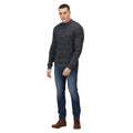 Navy - Side - Regatta Professional Mens Marl Knitted Zip Neck Sweatshirt