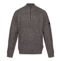 Dark Grey - Front - Regatta Professional Mens Marl Knitted Zip Neck Sweatshirt