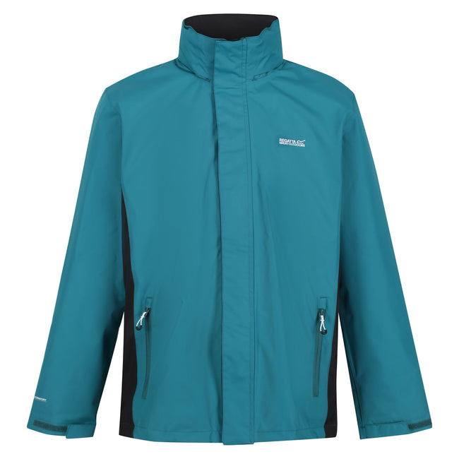 Pacific Green-Black - Front - Regatta Great Outdoors Mens Outdoor Classic Matt Hooded Waterproof Jacket