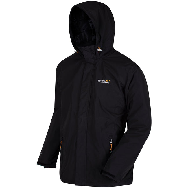 Black - Lifestyle - Regatta Great Outdoors Mens Outdoor Classic Matt Hooded Waterproof Jacket