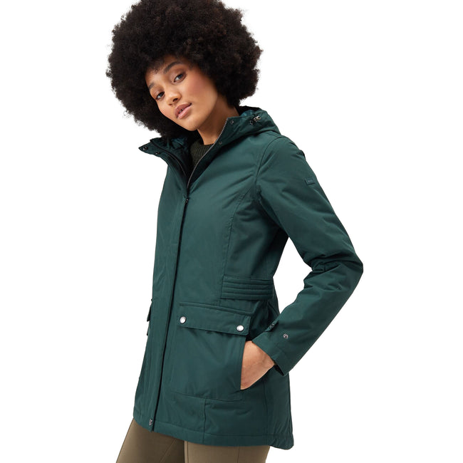 Darkest Spruce - Side - Regatta Womens-Ladies Brenlyn Zebra Print Waterproof Jacket