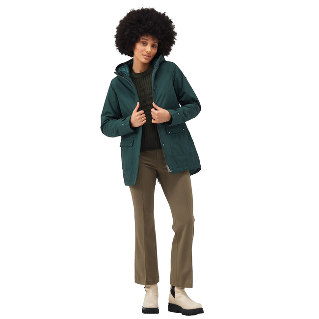 Darkest Spruce - Lifestyle - Regatta Womens-Ladies Brenlyn Zebra Print Waterproof Jacket