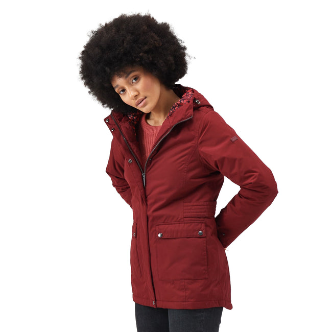 Cabernet - Side - Regatta Womens-Ladies Brenlyn Abstract Hearts Waterproof Jacket