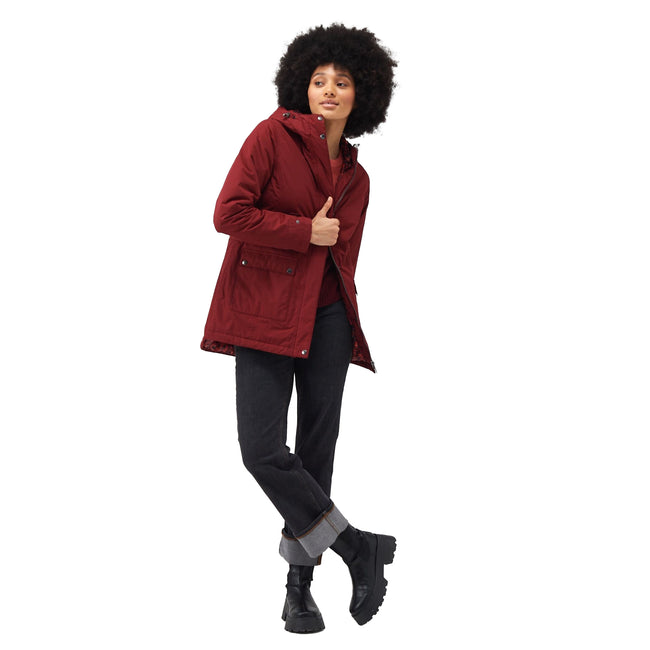 Cabernet - Lifestyle - Regatta Womens-Ladies Brenlyn Abstract Hearts Waterproof Jacket