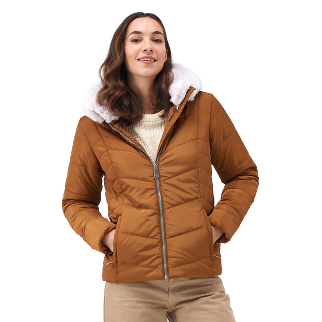 Rubber - Lifestyle - Regatta Womens-Ladies Wildrose Baffled Padded Hooded Jacket