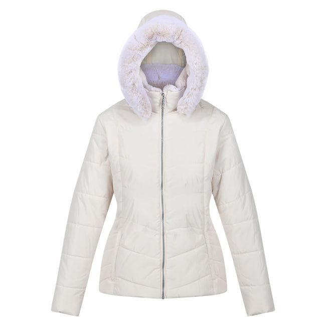 Light Vanilla - Front - Regatta Womens-Ladies Wildrose Baffled Padded Hooded Jacket