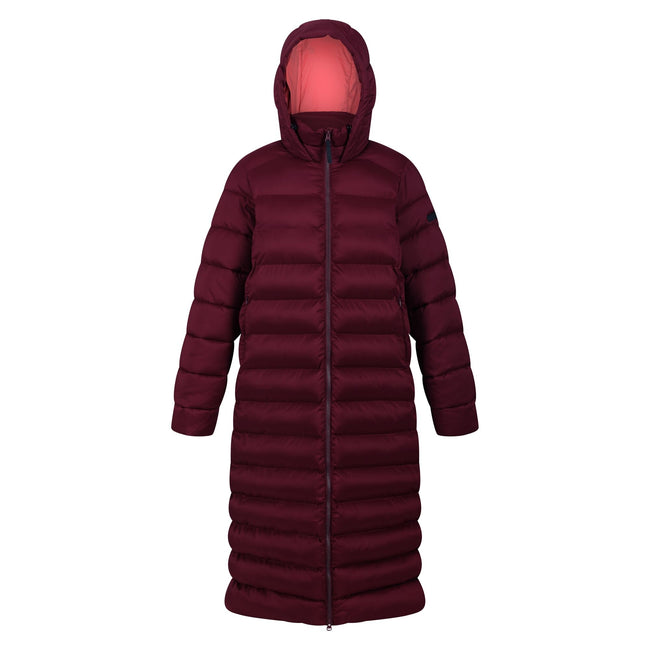 Burgundy-Mineral Red - Front - Regatta Womens-Ladies Elender Baffled Hooded Jacket