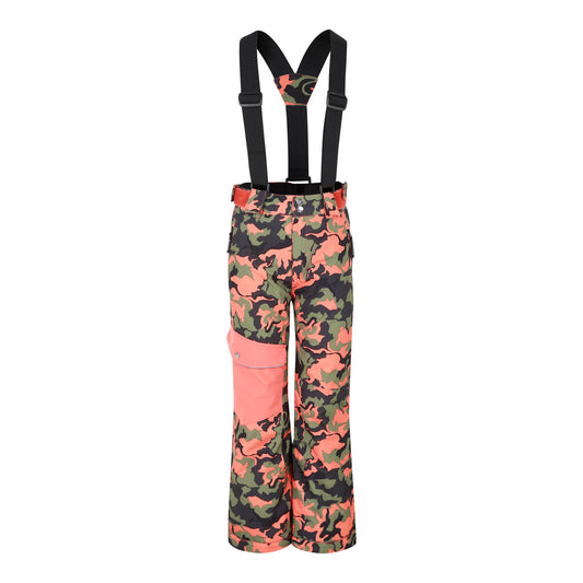 Orange Rust - Front - Dare 2B Childrens-Kids Pow Camo Ski Trousers
