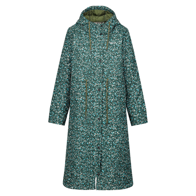 Berry Bubble Black - Front - Regatta Womens-Ladies Orla Berry Bubble Hooded Longline Padded Jacket