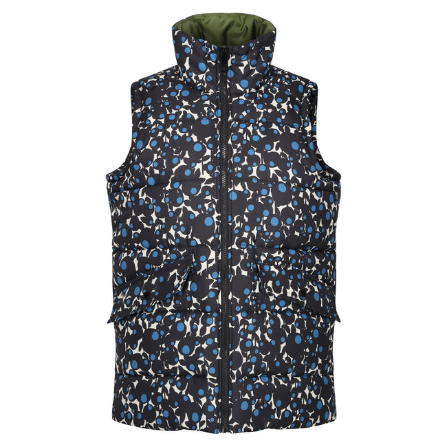 Berry Bubble Blue - Front - Regatta Womens-Ladies Orla Kiely Printed Body Warmer