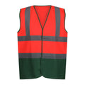 Fluro Red-Medical Green - Front - Regatta Mens Pro Two Tone Hi-Vis Vest