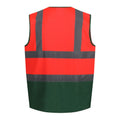Fluro Red-Medical Green - Back - Regatta Mens Pro Two Tone Hi-Vis Vest
