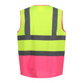 Fluro Yellow-Pink - Back - Regatta Mens Pro Two Tone Hi-Vis Vest