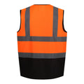 Fluro Orange-Black - Back - Regatta Mens Pro Two Tone Hi-Vis Vest