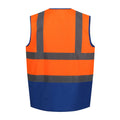 Fluro Orange-Royal Blue - Back - Regatta Professional Mens Two Tone Hi-Vis Vest