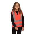 Fluro Red - Side - Regatta Professional Childrens-Kids Hi-Vis Vest