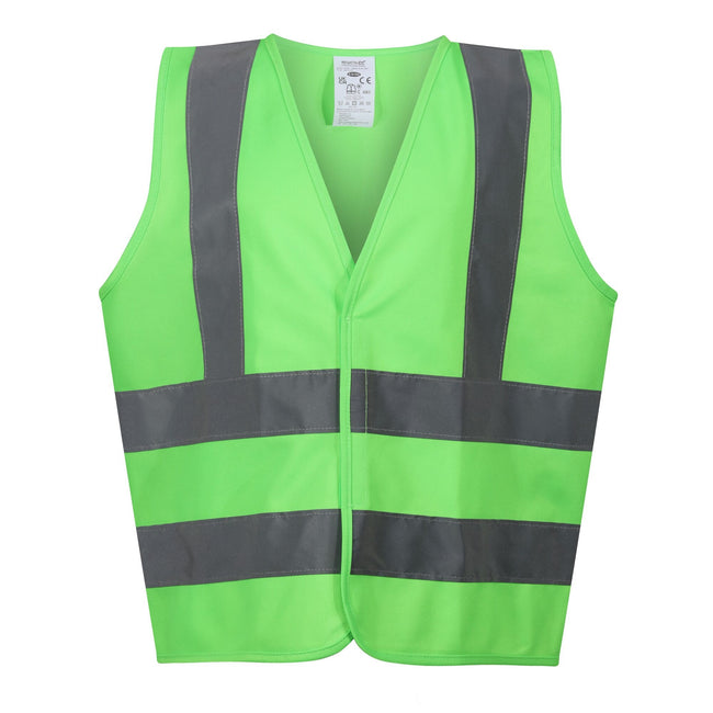 Fluro Green - Front - Regatta Professional Childrens-Kids Hi-Vis Vest