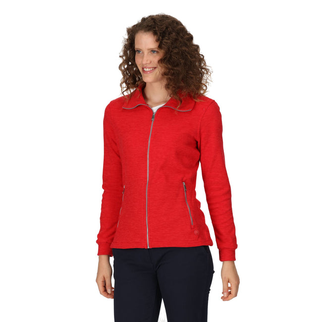 Miami Red - Pack Shot - Regatta Womens-Ladies Azaelia Marl Full Zip Fleece Jacket