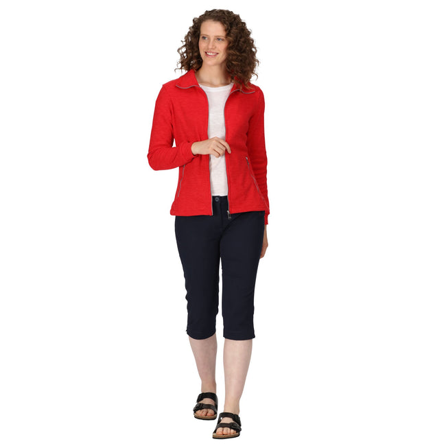 Miami Red - Close up - Regatta Womens-Ladies Azaelia Marl Full Zip Fleece Jacket