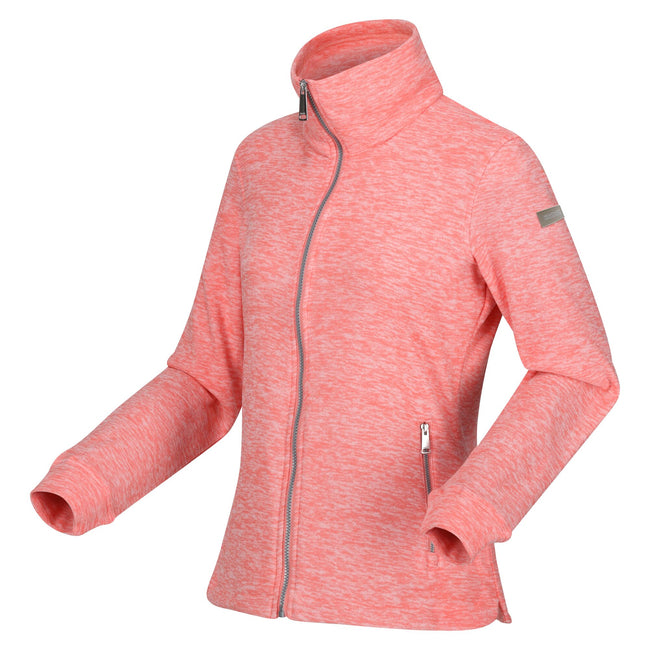 Shell Pink - Side - Regatta Womens-Ladies Azaelia Marl Full Zip Fleece Jacket