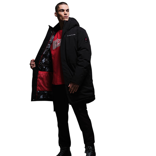 Black - Side - Regatta Mens Christian Lacroix Padded Long Waterproof Jacket