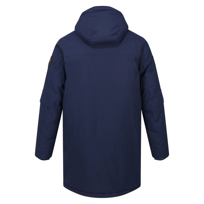 Navy - Back - Regatta Mens Christian Lacroix Padded Long Waterproof Jacket