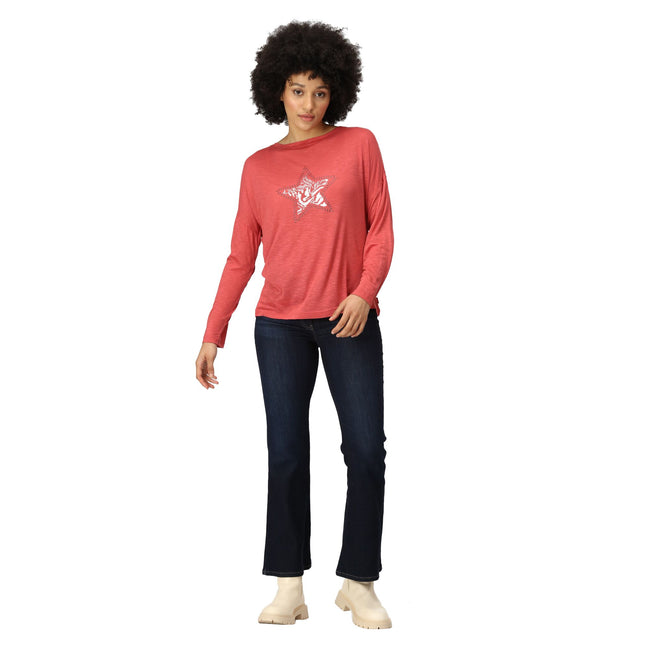Mineral Red - Lifestyle - Regatta Womens-Ladies Carlene Long-Sleeved T-Shirt