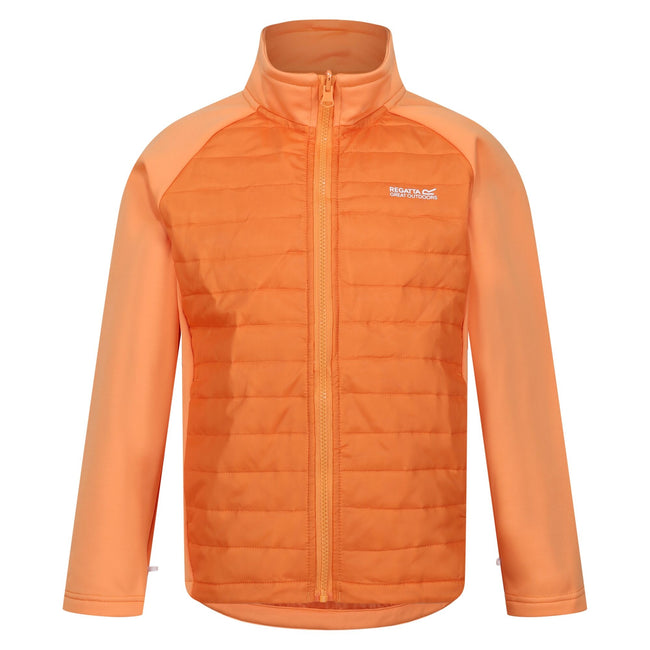 Apricot Crush-Seal Grey - Side - Regatta Childrens-Kids Hydrate VIII 3 In 1 Waterproof Jacket