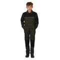 Green-Black - Side - Regatta Professional Childrens-Kids Camouflage Jumpsuit