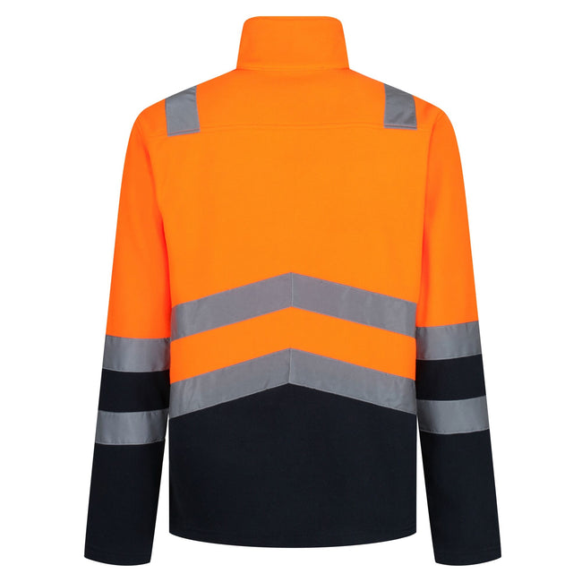 Orange - Back - Regatta Mens Pro 220 Hi-Vis Fleece Top