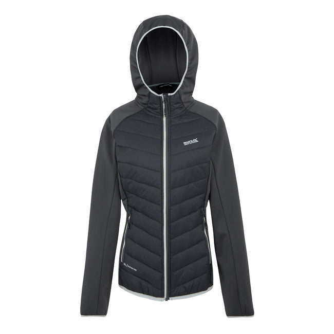 Seal Grey-Oyster Mushroom - Front - Regatta Womens-Ladies Andreson VIII Hybrid Jacket