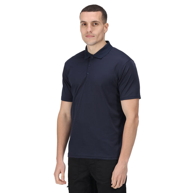 Navy - Side - Regatta Professional Mens Moisture Wicking Polo Shirt