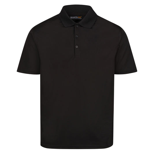 Black - Front - Regatta Professional Mens Moisture Wicking Polo Shirt