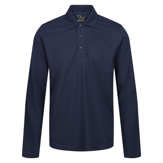 Navy - Front - Regatta Professional Mens Long-Sleeved Polo Shirt