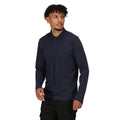 Navy - Side - Regatta Professional Mens Long-Sleeved Polo Shirt