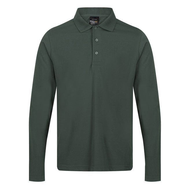 Dark Green - Front - Regatta Professional Mens Long-Sleeved Polo Shirt