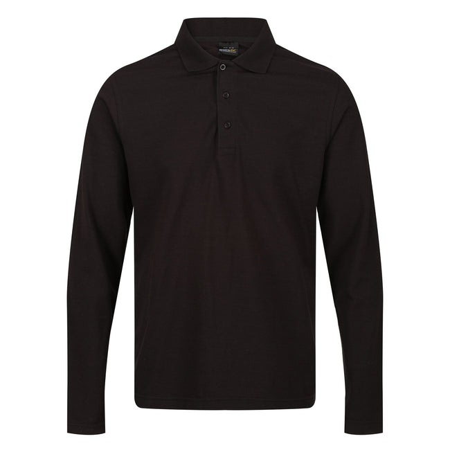 Black - Front - Regatta Professional Mens Long-Sleeved Polo Shirt