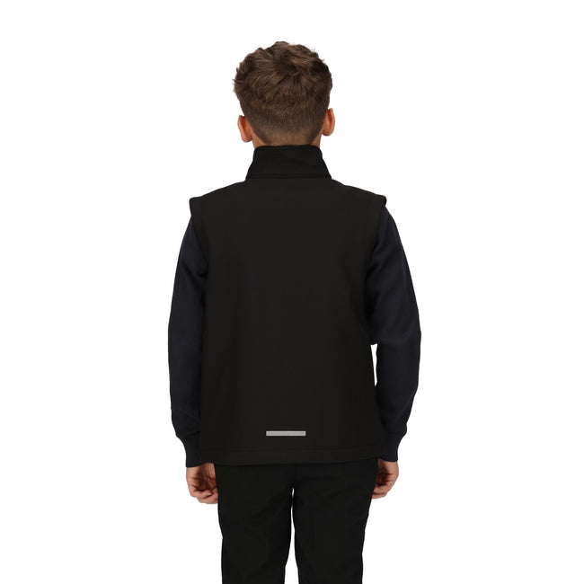 Black - Lifestyle - Regatta Professional Childrens-Kids Softshell Reflective Gilet