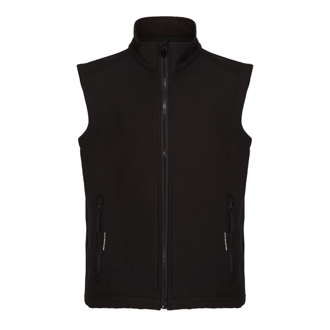 Black - Front - Regatta Professional Childrens-Kids Softshell Reflective Gilet