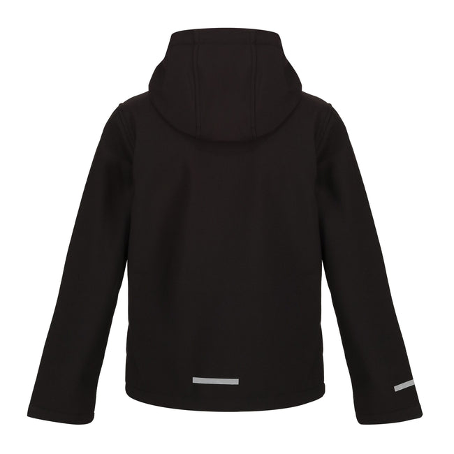 Black-Classic Red - Back - Regatta Professional Childrens-Kids 3 Layer Soft Shell Jacket