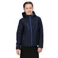 Navy-New Royal - Side - Regatta Professional Childrens-Kids 3 Layer Soft Shell Jacket