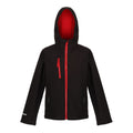 Black-Classic Red - Front - Regatta Professional Childrens-Kids 3 Layer Soft Shell Jacket