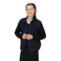 Navy - Side - Regatta Professional Childrens-Kids Microfleece Body Warmer