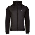 Black - Front - Dare 2B Mens Hooded Padded Full Zip Hybrid Jacket