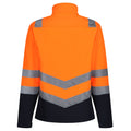 Orange-Navy - Back - Regatta Mens Hi-Vis 2 Layer Soft Shell Jacket
