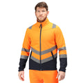 Orange-Navy - Side - Regatta Mens Hi-Vis 2 Layer Soft Shell Jacket
